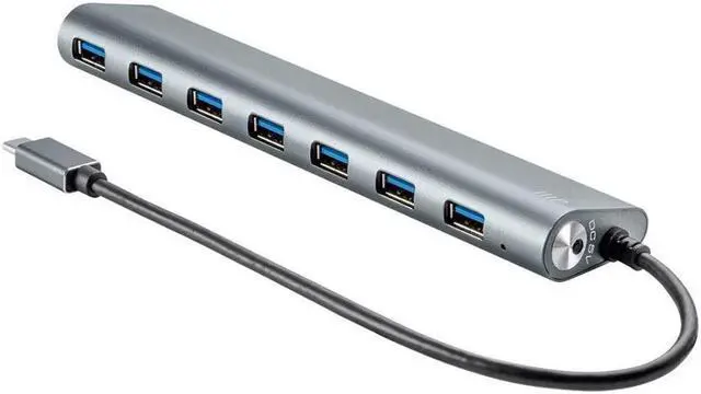 Alt view image 7 of 9 - Monoprice 7 Port USB-C Hub - Aluminum, SuperSpeed Transfer Rates, Compatible With Apple MacBook, Google Chromebook & More