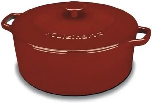 Alt view image 4 of 7 - Cuisinart CI670-30CR Chef's Classic Enameled Cast Iron 7-Quart Round Covered Casserole, Cardinal Red