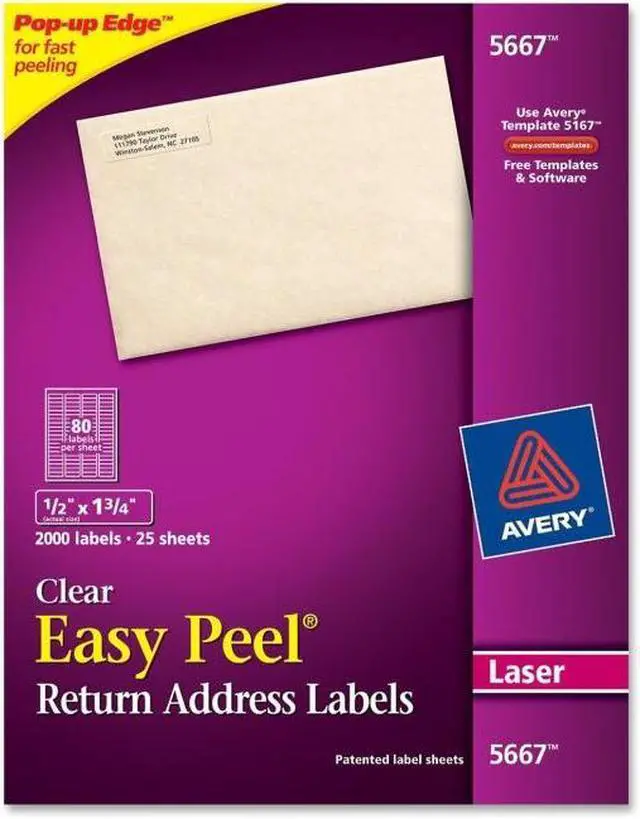 Alt view image 2 of 7 - Avery Label,Lsr,1/2x1.75,2m/Bx 5667