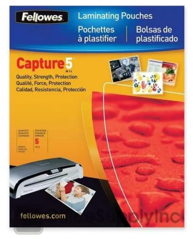 Alt view image 11 of 19 - Fellowes Laminating Pouches 5mil 4 1/2 x 6 1/4 25/Pack 52010