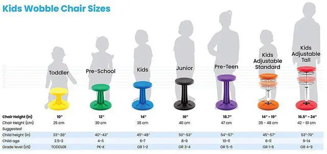 Alt view image 6 of 12 - Kore Kids Wobble Chair Flexible Seating Stool for Classroom 14" Blue