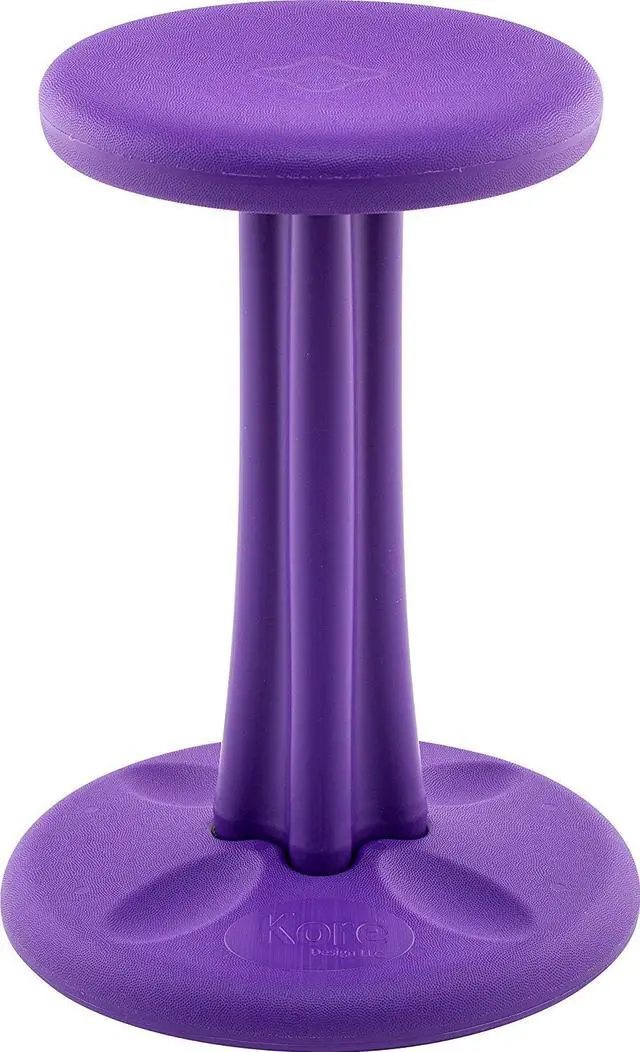 Alt view image 2 of 11 - Kore Pre-teen Wobble Chair - Age 10-11 , Grade 5-6, Purple (18in) Flexible Seating Stool for Classroom, Home & School, ADD/ADHD - Made in USA
