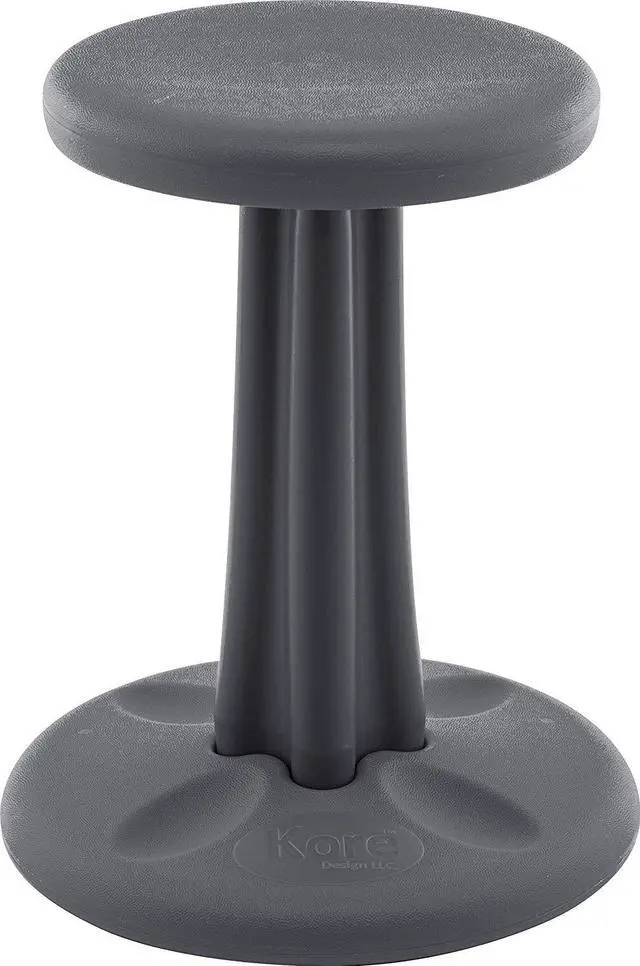 Alt view image 2 of 11 - Kore Wobble Chair - Age 8-9, Grade 3-4, Grey (16in) - Flexible Seating Stool for Classroom, Elementary School, ADD/ADHD - Made in USA