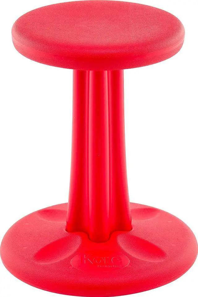 Alt view image 2 of 11 - Kore Wobble Chair - Age 8-9, Grade 3-4, Red (16in) - Flexible Seating Stool for Classroom, Elementary School, ADD/ADHD - Made in USA