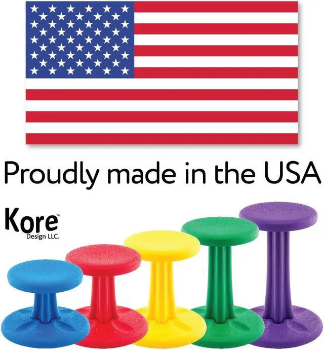 Alt view image 5 of 11 - Kore Wobble Chair - Age 8-9, Grade 3-4, Red (16in) - Flexible Seating Stool for Classroom, Elementary School, ADD/ADHD - Made in USA