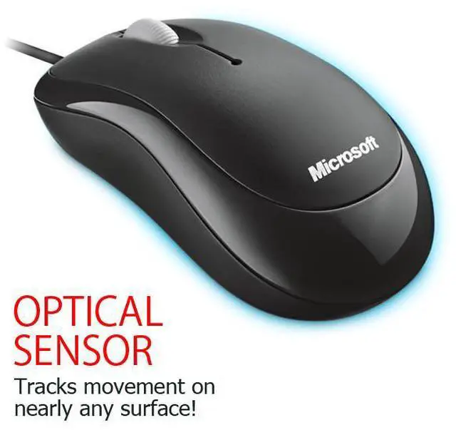 Alt view image 4 of 7 - Microsoft Basic Wired Optical Mouse - Black