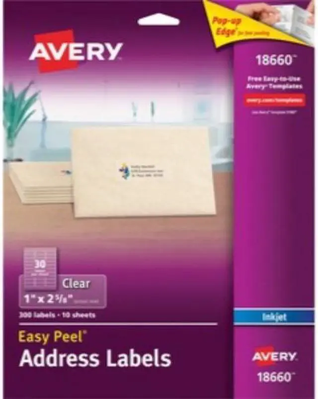 Main image of Avery Label,Ij,1x2 5/8,Clr 18660