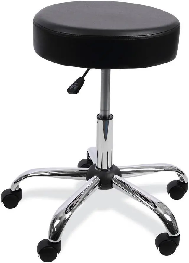Alt view image 6 of 15 - Height Adjustable Lab Stool Black PU