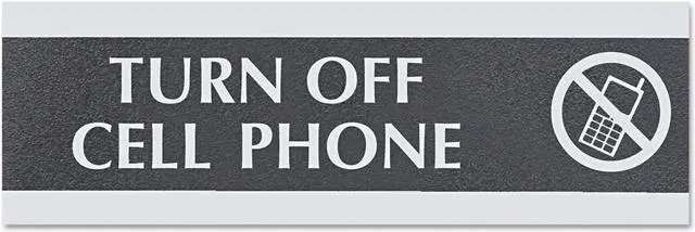 Alt view image 9 of 12 - Headline Sign Century Series Office Sign TURN OFF CELL PHONE 9 x 3 4759