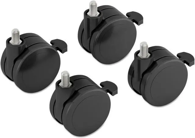 Main image of Height-Adjustable Base Caster Add-On Kit, Black, 4/pack