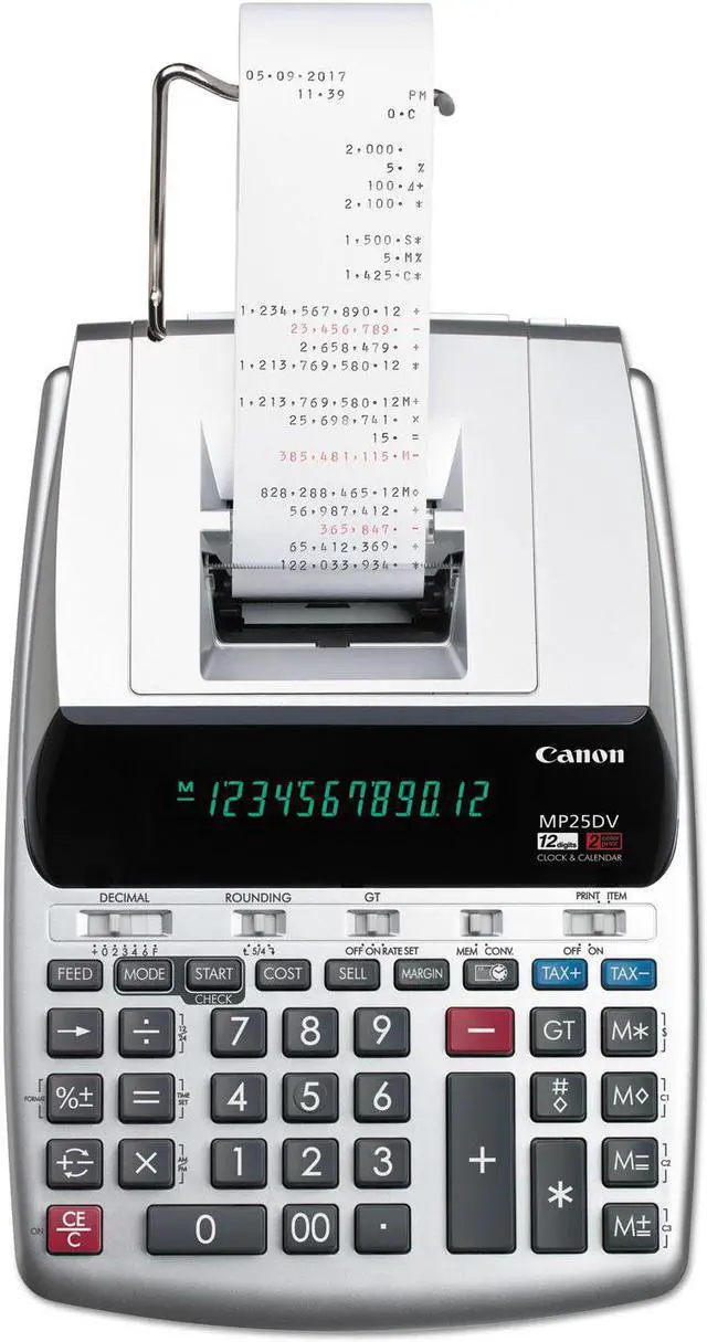 Alt view image 3 of 20 - Canon 12-Digit Calculator/Calendar MP25DV-3 Silver MP25DV3