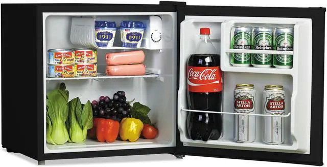 Alt view image 5 of 7 - Alera 1.6 Cu. Ft. Refrigerator with Chiller Compartment, Black RF616B