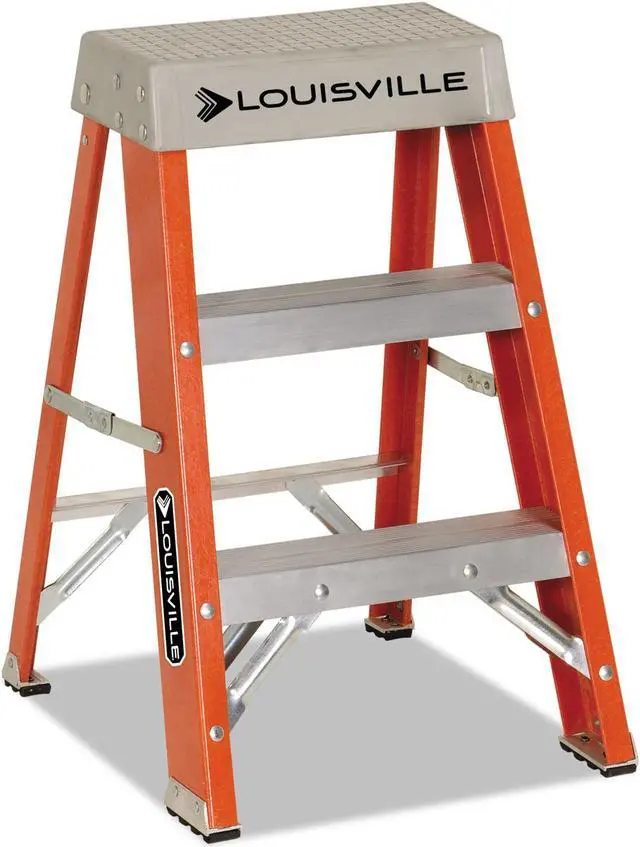 Alt view image 3 of 5 - Davidson Ladder - FS1502 - Fiberglass Heavy Duty Step Ladder, 28 3/8, 2-Step, Orange