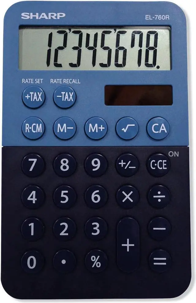 Alt view image 6 of 9 - Sharp EL-760RBBL Handheld Calculator 8-Digit LCD EL760RBBL