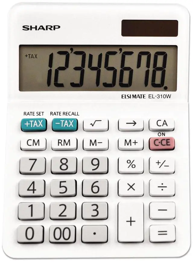 Main image of Sharp EL-310WB Mini Desktop Calculator 8-Digit LCD EL310WB