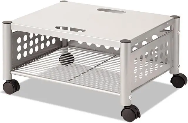 Alt view image 9 of 11 - Underdesk Machine Stand, One-Shelf, 21 1/2w X 17 7/8d X 11 1/2h, Matte Gray