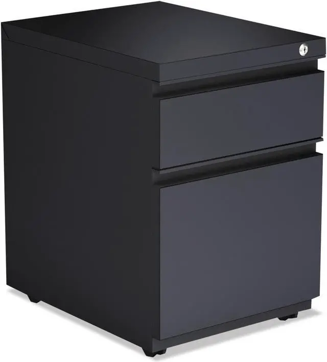 Alt view image 5 of 5 - Alera - PBBFCH - 2-Drawer Metal Pedestal Box File w/Full Length Pull, 14 7/8w x 19 1/8d, Charcoal