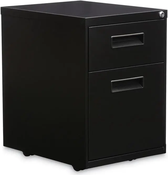 Alt view image 8 of 8 - Alera - PABFBL - Two-Drawer Metal Pedestal File, 14 7/8w x 19 1/8d x 21 3/4h, Black