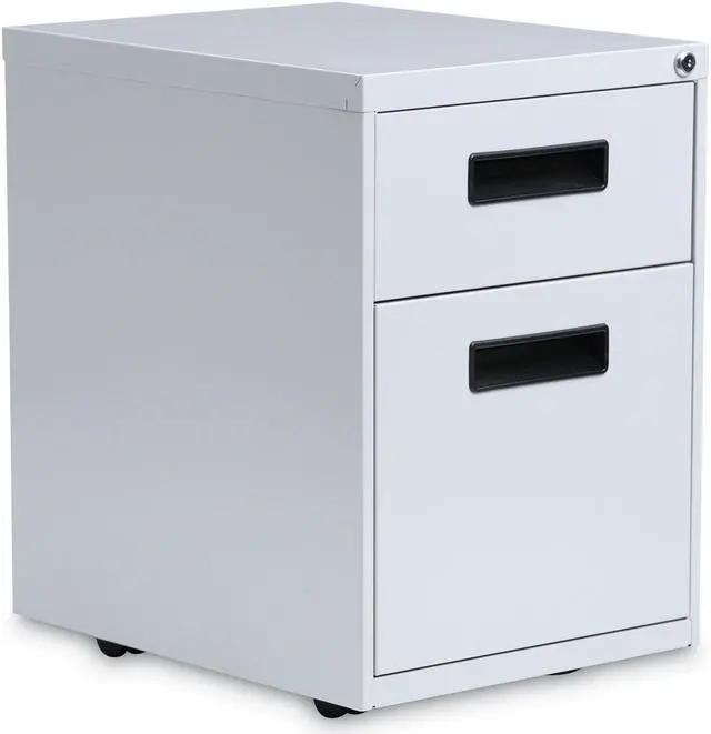 Alt view image 7 of 7 - Alera - PABFLG - Two-Drawer Metal Pedestal File, 14 7/8w x 19 1/8d x 21 3/4h, Light Gray