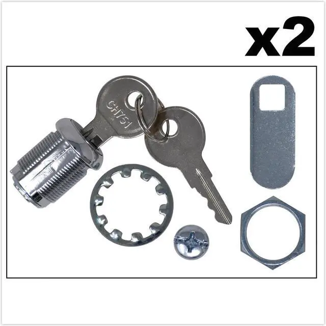Main image of Rubbermaid Replacement Lock and Keys for Cleaning Carts, Silver