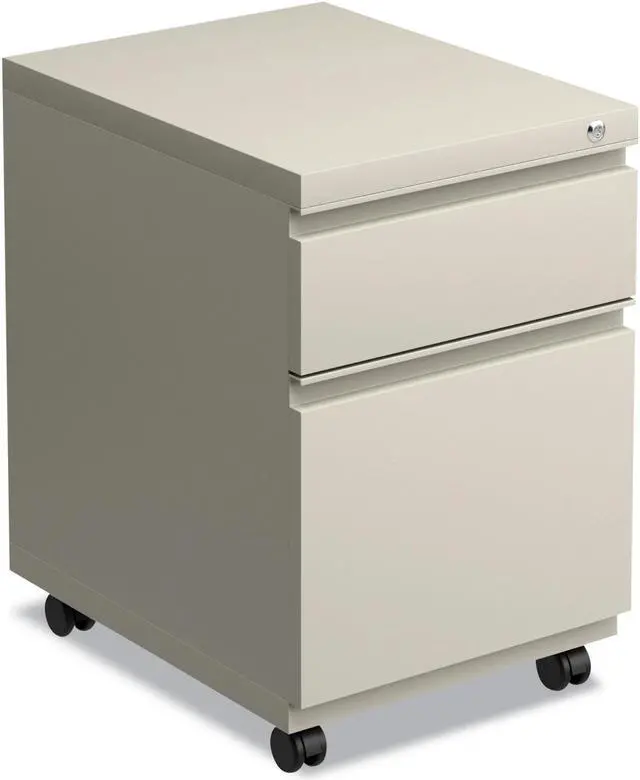 Alt view image 8 of 8 - Alera - PBBFPY - Two-Drawer Metal Pedestal Box File w/Full Length Pull, 14 7/8w x 19 1/8d, Putty
