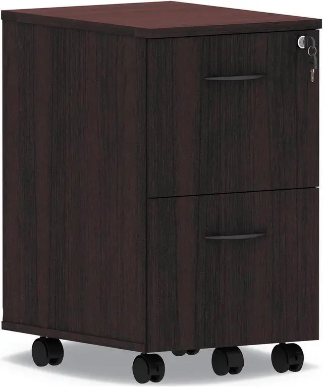 Alt view image 11 of 14 - Alera Valencia Series Mobile File/File Pedestal, 15 3/8 x 20 x 26 5/8, Mahogany