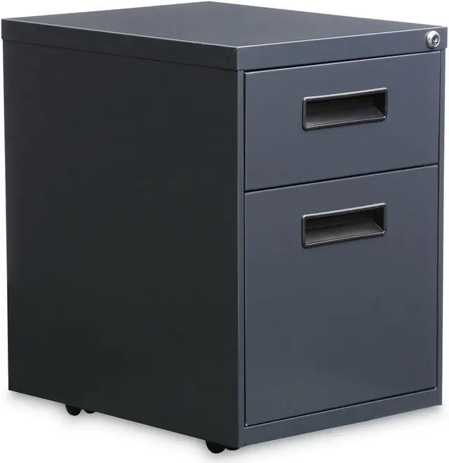 Alt view image 5 of 5 - Alera - PABFCH - Two-Drawer Metal Pedestal File, 14 7/8w x 19 1/8d x 21 3/4h, Charcoal