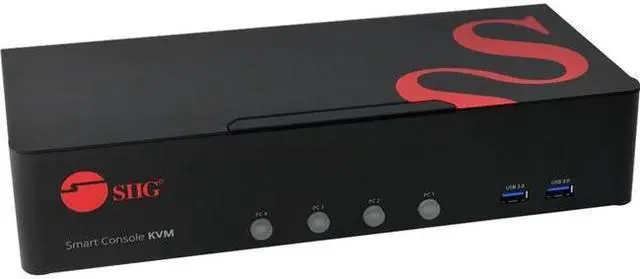 Alt view image 2 of 13 - SIIG 4-Port DVI Dual-Link Smart Console KVM Switch with USB 3.0 and Multimedia Ports