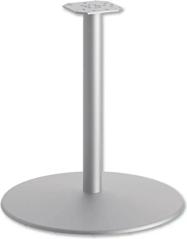 Main image of HON Between Round Disc Base for 30" Table Tops Textured Silver HONHBTTD30