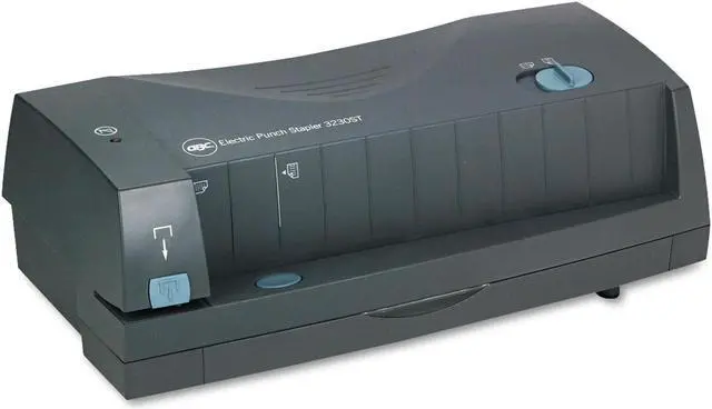 Main image of GBC 24-Sheet 3230ST Electric 2-to-3-Hole Adjustable Punch/Stapler 9/32" Holes Gray 7704280