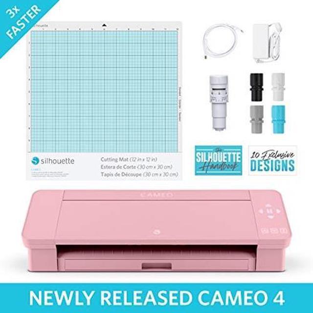 Silhouette Cameo 4 with Bluetooth, 12x12 Cutting Mat, Autoblade, 100  Designs and Silhouette Studio Software - Pink 