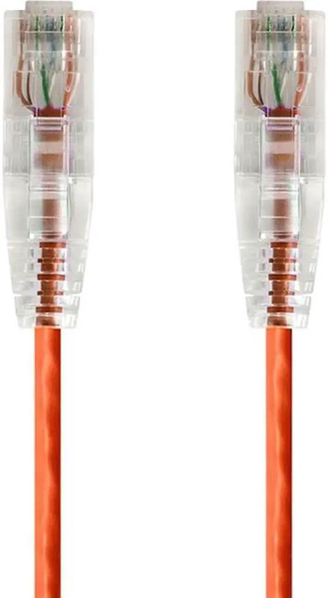 Alt view image 4 of 11 - Monoprice Cat6 Ethernet Patch Cable - 3 feet - Orange | Snagless RJ45 Stranded 550MHz UTP CMR Riser Rated Pure Bare Copper Wire 28AWG - SlimRun Series