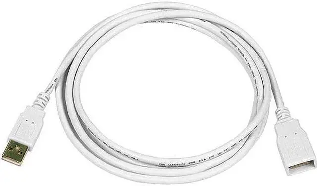 Alt view image 7 of 10 - Monoprice USB 2.0 Extension Cable - 6 Feet - White | USB Type-A Male to USB Type-A Female