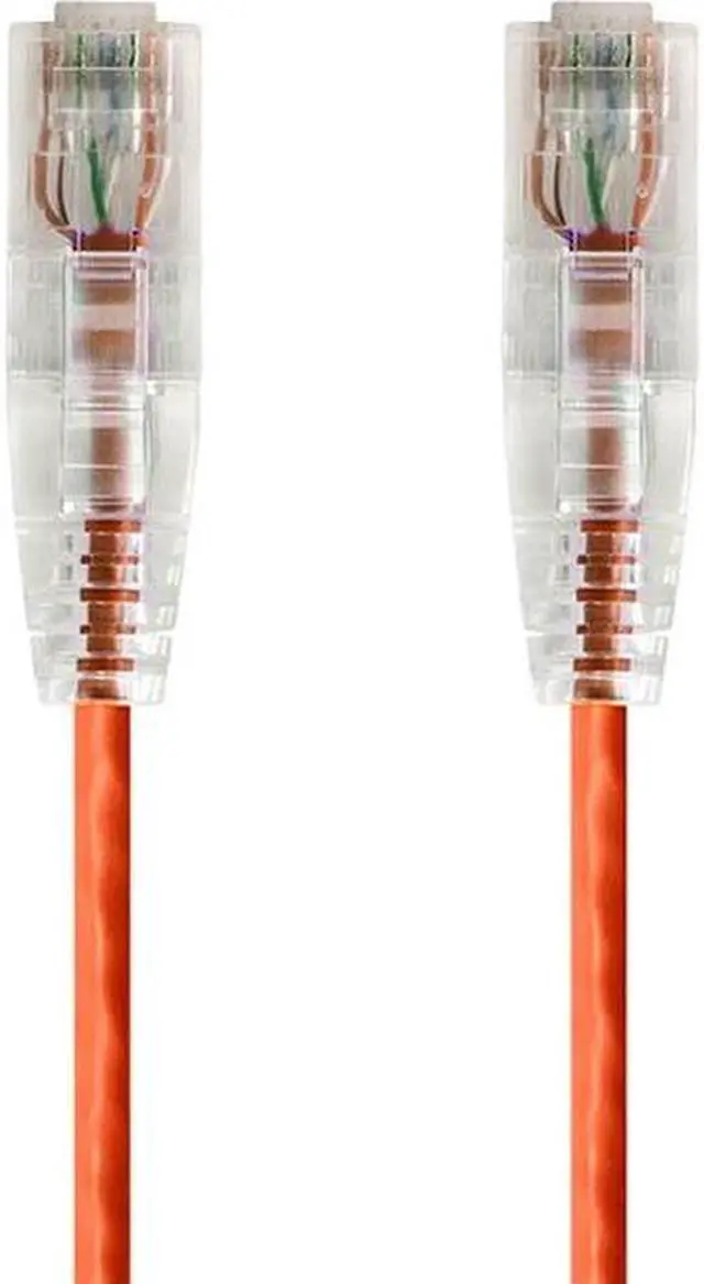 Alt view image 9 of 11 - Monoprice Cat6 Ethernet Patch Cable - 3 feet - Orange | Snagless RJ45 Stranded 550MHz UTP CMR Riser Rated Pure Bare Copper Wire 28AWG - SlimRun Series
