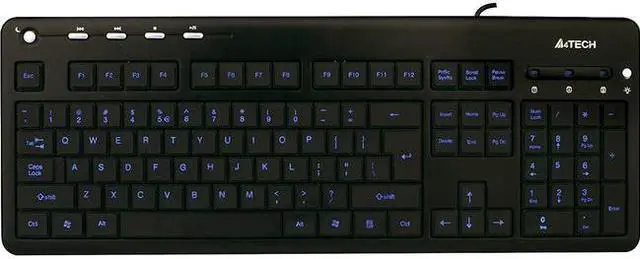 Main image of Ergoguys KD-126 Blue LED Backlit Multimedia Keyboard - Black