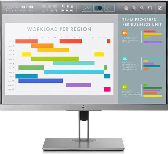 Alt view image 9 of 9 - HP EliteDisplay E243i 23.8" WUXGA 16:10 1920 x 1200 IPS DisplayPort HDMI VGA VESA Tilt Swivel Pivot Height Adjust Anti-Glare Monitor
