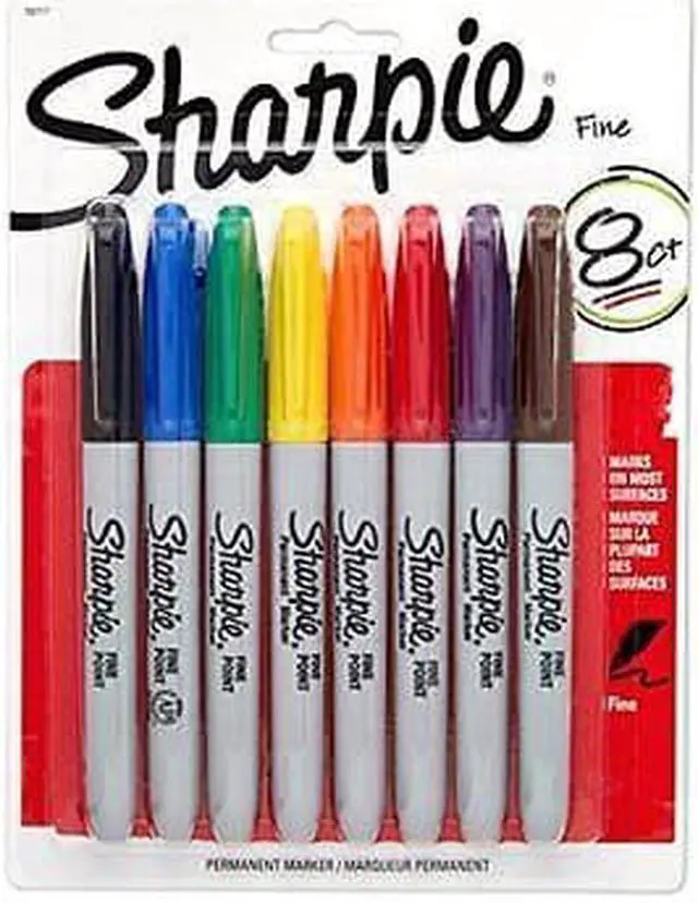 Alt view image 4 of 11 - Sharpie Permanent Marker Fine Point 8/PK Assorted 30217PP