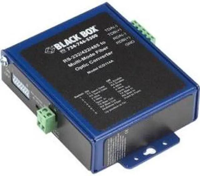 Main image of Black Box Industrial Opto-Isolated Serial to Fiber Single-Mode SC Converter