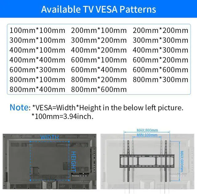 Alt view image 3 of 10 - Fixed Heavy Duty Low Profile Flat Panel Wall Mount, Max Panel Weight 60kg Designed for Most of 40-100 inch LED, LCD, OLED Flat Panels, Supports up to VESA 800x600mm BIGASSMOUNT60 Amer Mounts
