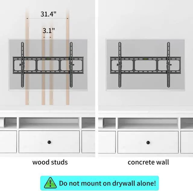 Alt view image 6 of 16 - Heavy Duty Low Profile Tilting Flat Panel Wall Mount, Max Panel Weight 60kg Designed for Most of 40-100 inch LED, LCD, OLED Flat Panels, Supports up to VESA 800x500mm BIGASSMOUNT60T Amer Mounts