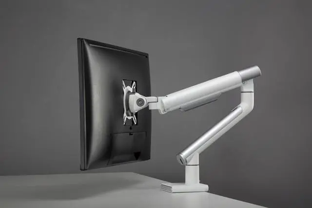 Alt view image 2 of 7 - Amer Mounts Single Articulating Spring Monitor Arm [Arctic Edition] For 17"-34" Monitors 9kg Max Screen Weight - Clamp and Grommet Base Mount Support - HYDRA1A - OEM
