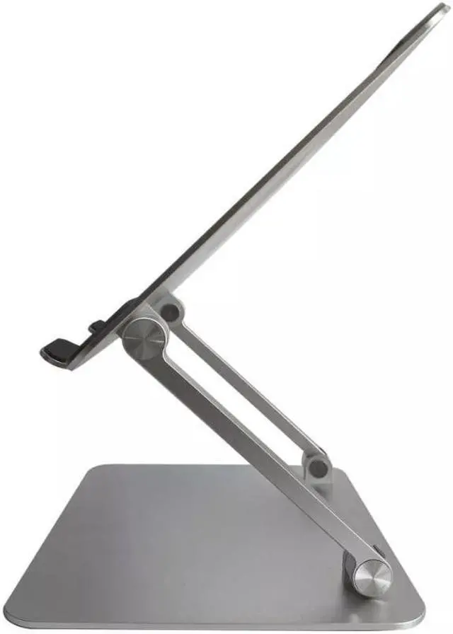 Alt view image 2 of 7 - Amer Mounts Simplicity Folding Laptop/Tablet Stand (Bright Aluminum) Designed for laptop and tablets screens 10 to 15.6 - AMRNS03