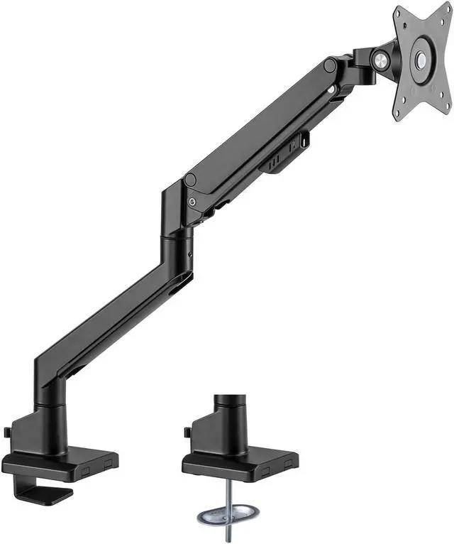 Main image of Amer Mounts Hydralift Arm Mechanism (Black) - Single Arm Counterbalanced Articulating Monitor Mount - Clamp and Grommet Included - 9kg per display - 10YR Warranty -HYDRA1GB