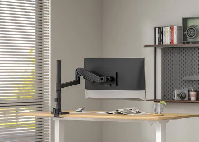 Alt view image 3 of 7 - Amer Mounts HYDRA Elite Single Monitor Arm Designed for 49" Display Max 20kg - Clamp and Grommet Base Installation Included - 10 Year Warranty - HYDRA1HDGB