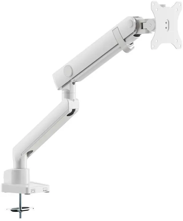 Alt view image 5 of 7 - Amer Mounts Single Articulating Heavy Duty Spring Monitor Arm For 15"-40" Monitors 12kg Max Weight per Screen - Clamp and Grommet Base Installation Included - HYDRA1B-W (WHITE)