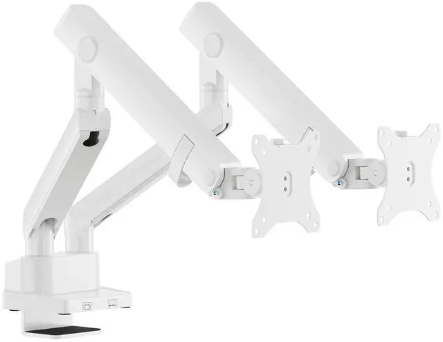 Alt view image 4 of 7 - Amer Mounts Dual Articulating Heavy Duty Spring Monitor Arm For 15"-35" Monitors 12kg Max Weight per Screen - Clamp and Grommet Base Installation Included - HYDRA2B-W (WHITE)