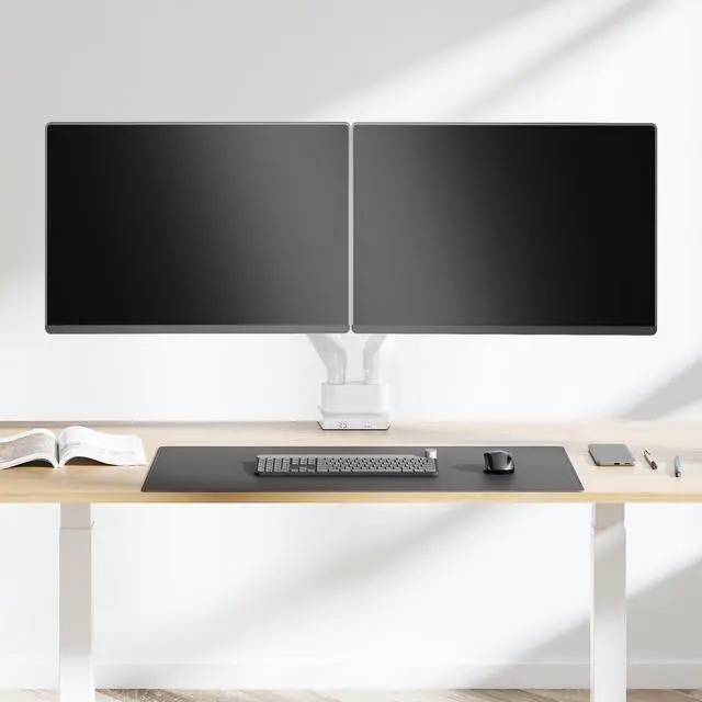 Alt view image 6 of 7 - Amer Mounts Dual Articulating Heavy Duty Spring Monitor Arm For 15"-35" Monitors 12kg Max Weight per Screen - Clamp and Grommet Base Installation Included - HYDRA2B-W (WHITE)