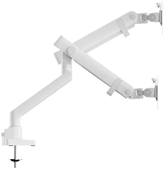 Alt view image 5 of 7 - Amer Mounts Dual Articulating Heavy Duty Spring Monitor Arm For 15"-35" Monitors 12kg Max Weight per Screen - Clamp and Grommet Base Installation Included - HYDRA2B-W (WHITE)