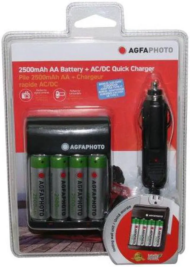 Alt view image 2 of 2 - AGFA New! Agfa Photo Extreme Rapid Value Charger with 2500 mAh  4AA Recharg...