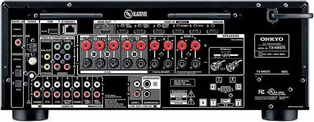 Alt view image 2 of 11 - Onkyo TX-NR575 7.2-Channel Network A/V Receiver